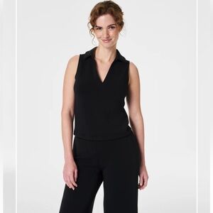 SPANX AirEssentials Black Size Small Polo Top Excellent condition- like new